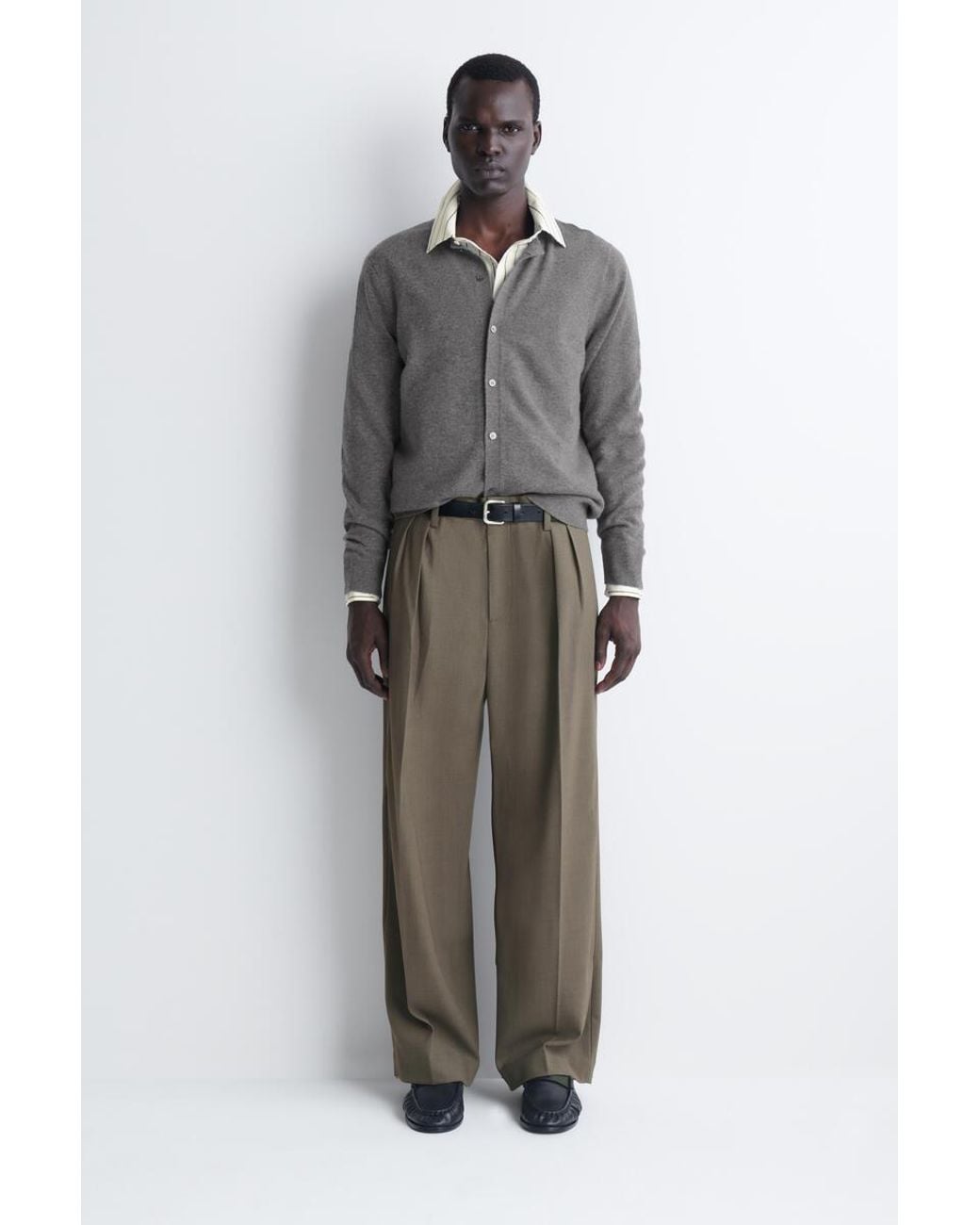 COS Gray Cashmere Cardigan for men