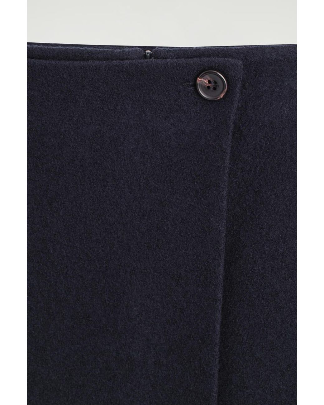 COS Blue Boiled Merino Wool Mini Skirt