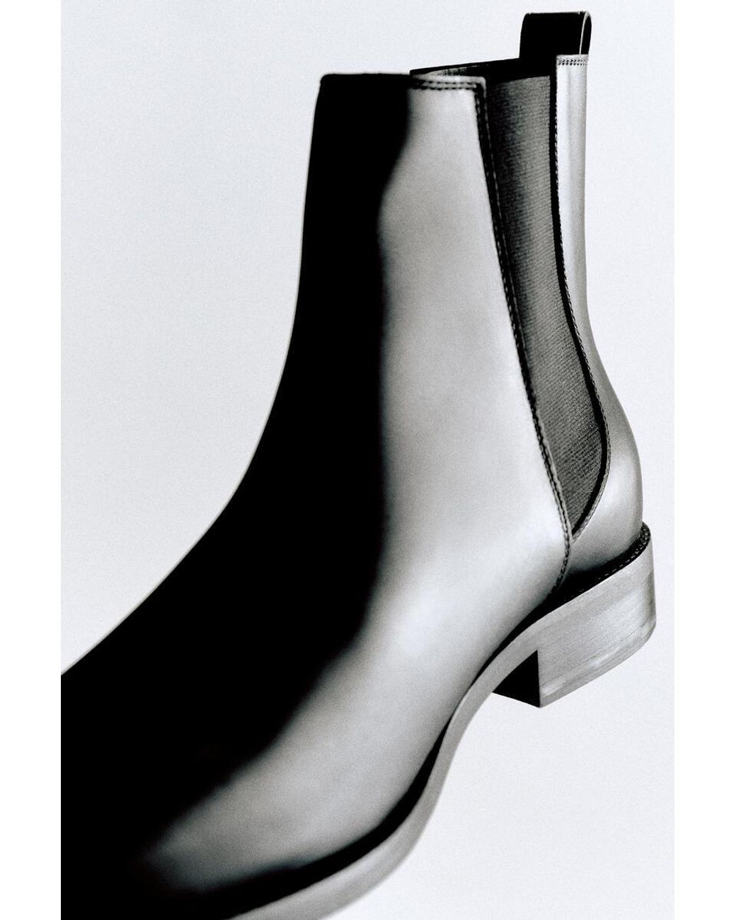 COS White Leather Chelsea Boots for men