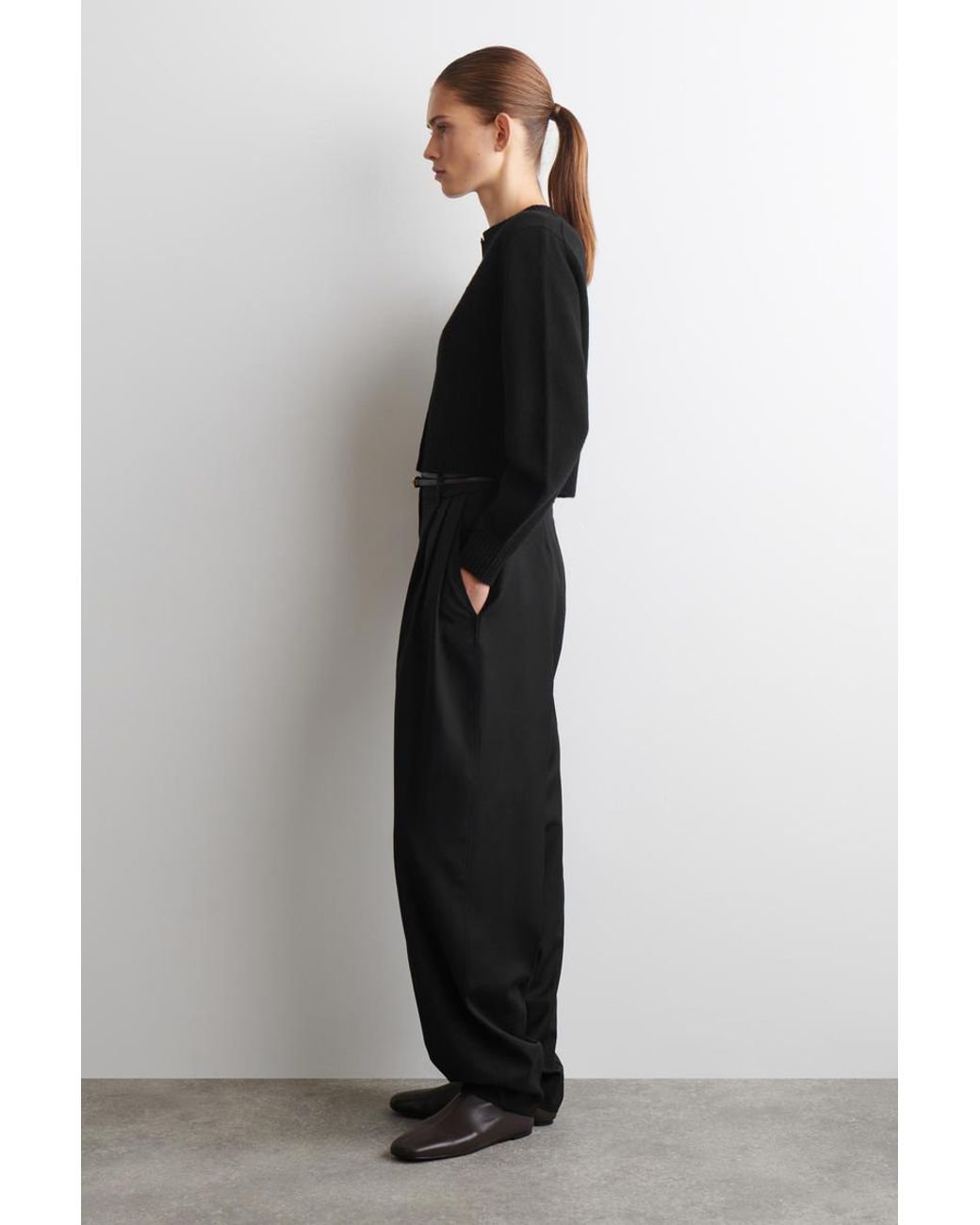 COS Black Merino Wool Cardigan