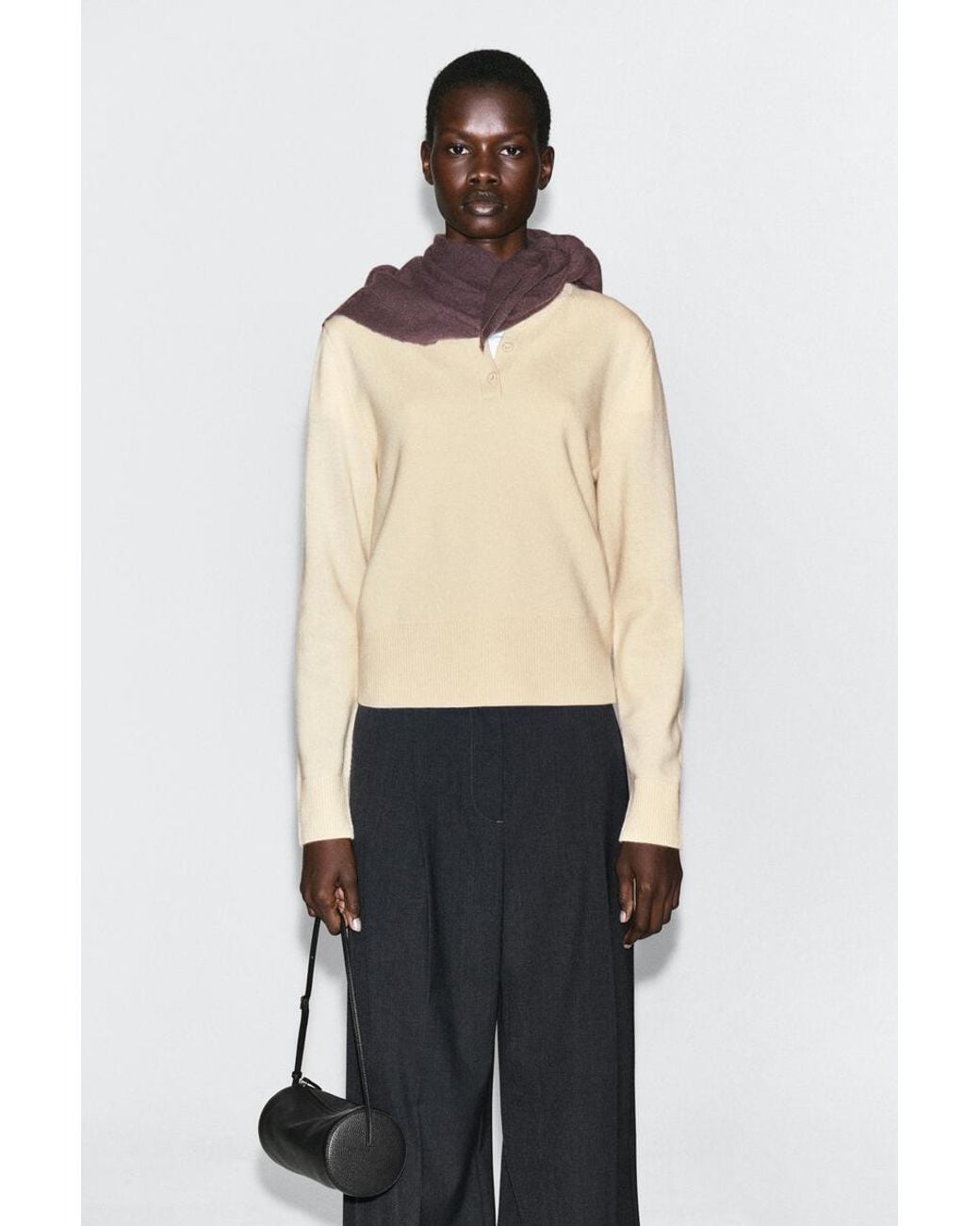 COS Brown Cashmere Triangle Scarf for men