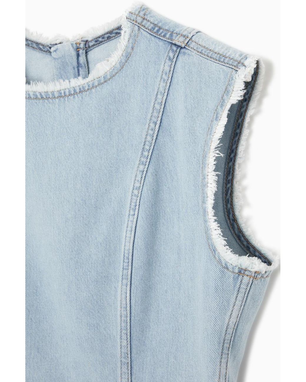 COS Blue Paneled Denim Mini Dress