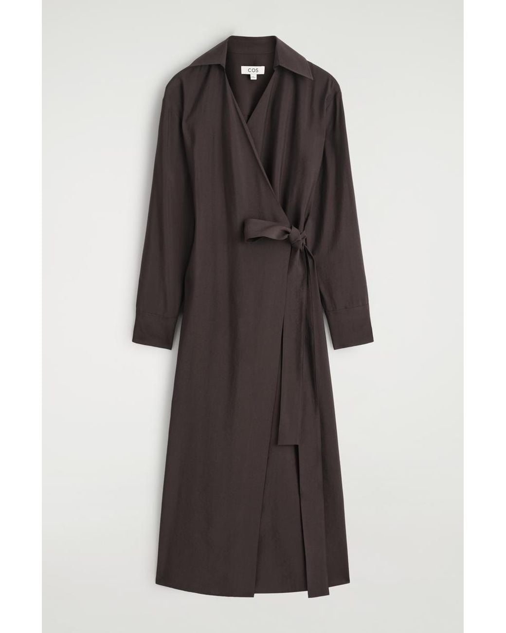 COS Brown Modal Midi Wrap Dress