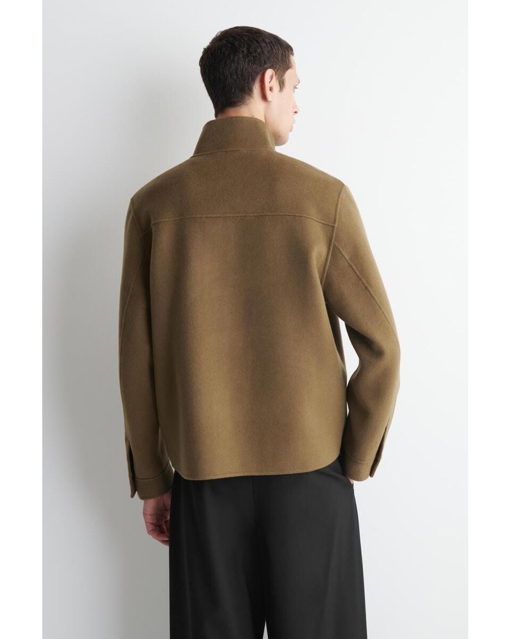 COS Natural Double-Faced Wool Funnel-Neck Jacket for men