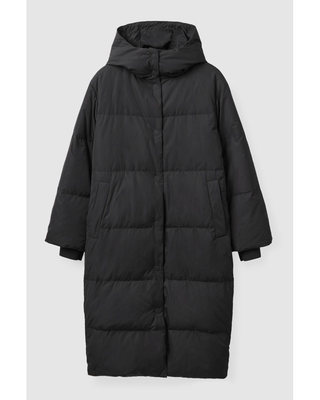 COS Redown Heavyweight Puffer Coat in Black | Lyst