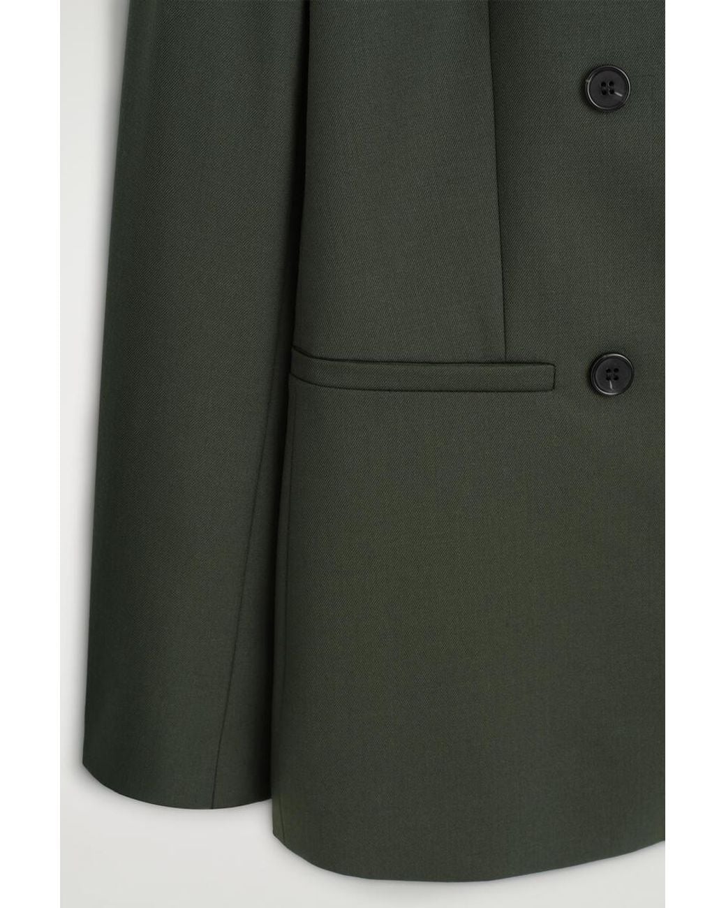 COS Green Wool-Blend Double-Breasted Blazer