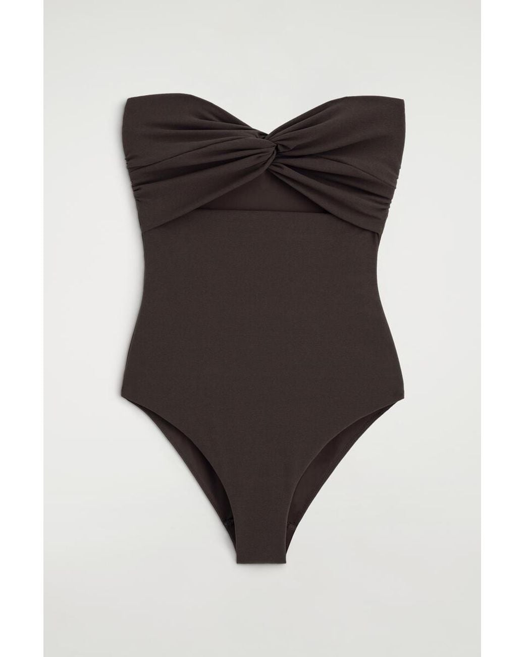 COS Brown Twisted Textured Cutout Swimsuit