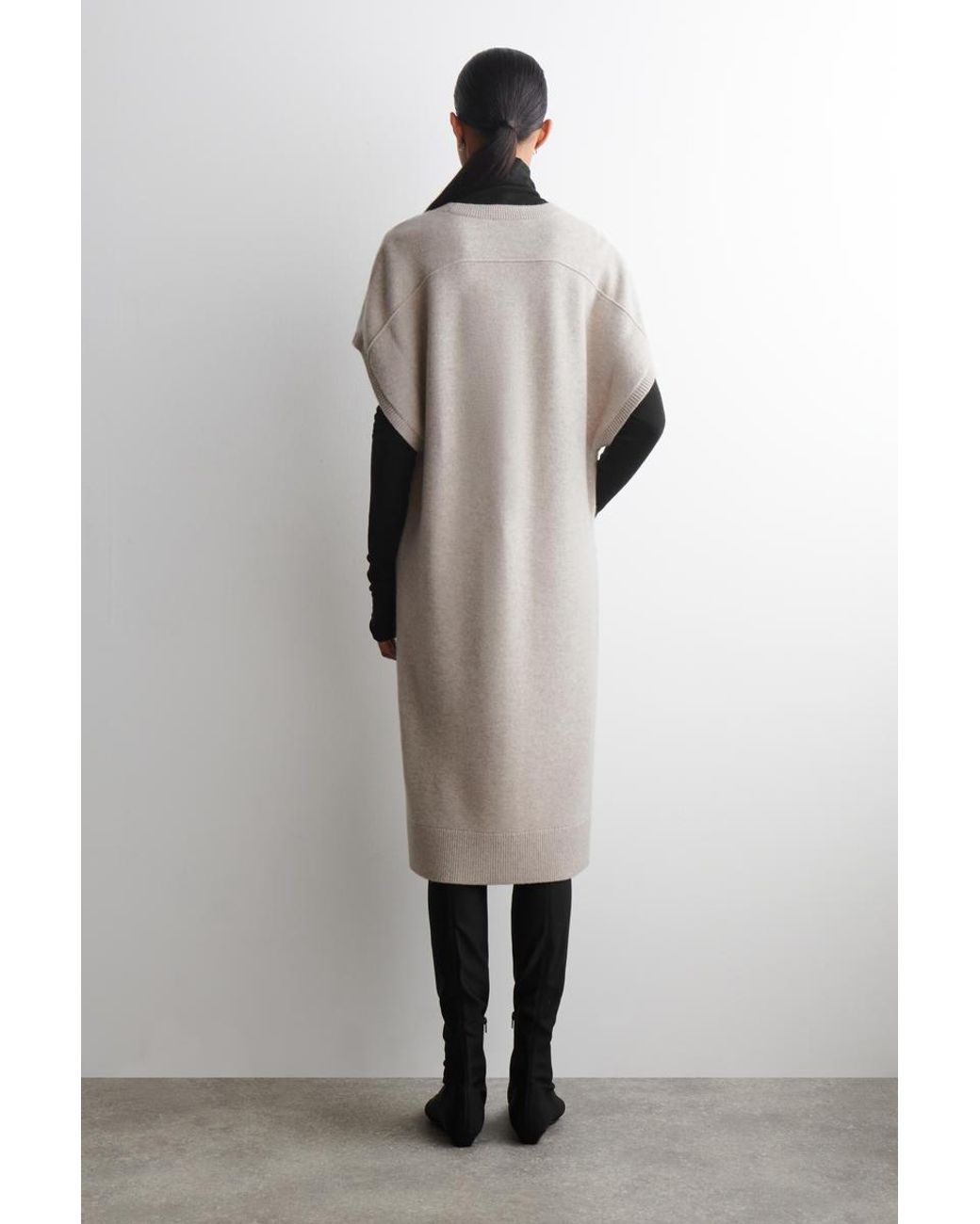 COS Natural Rounded Wool Longline Cardigan