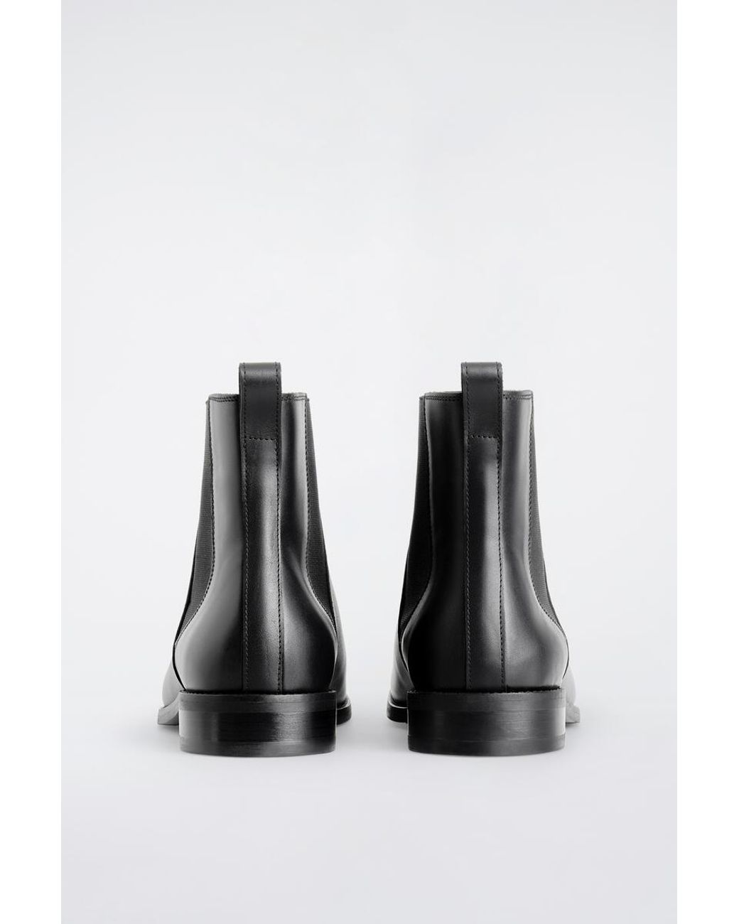 COS White Leather Chelsea Boots for men