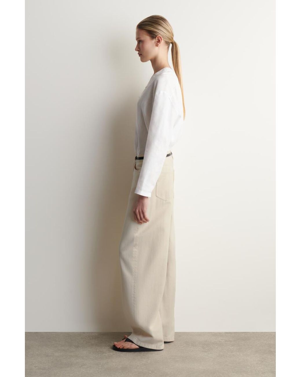 COS Natural Lagoon Wide-Leg Jeans