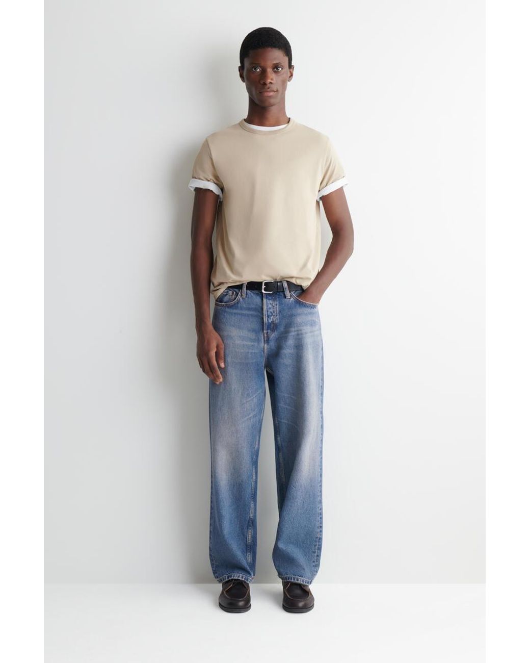 COS Natural Brushed-Cotton Shirt for men