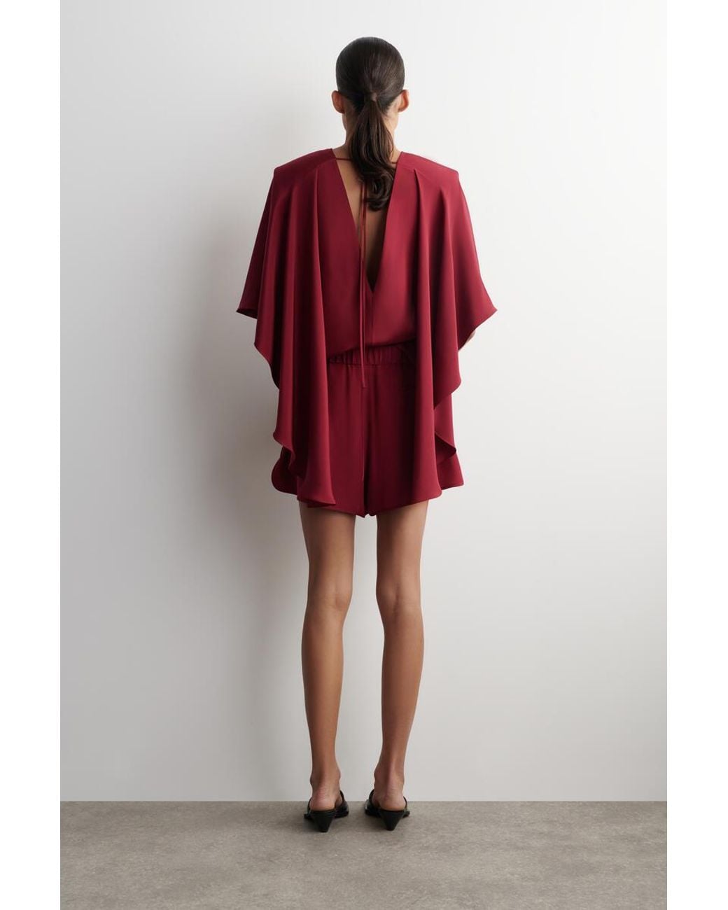 COS Red Silk Boxer Shorts