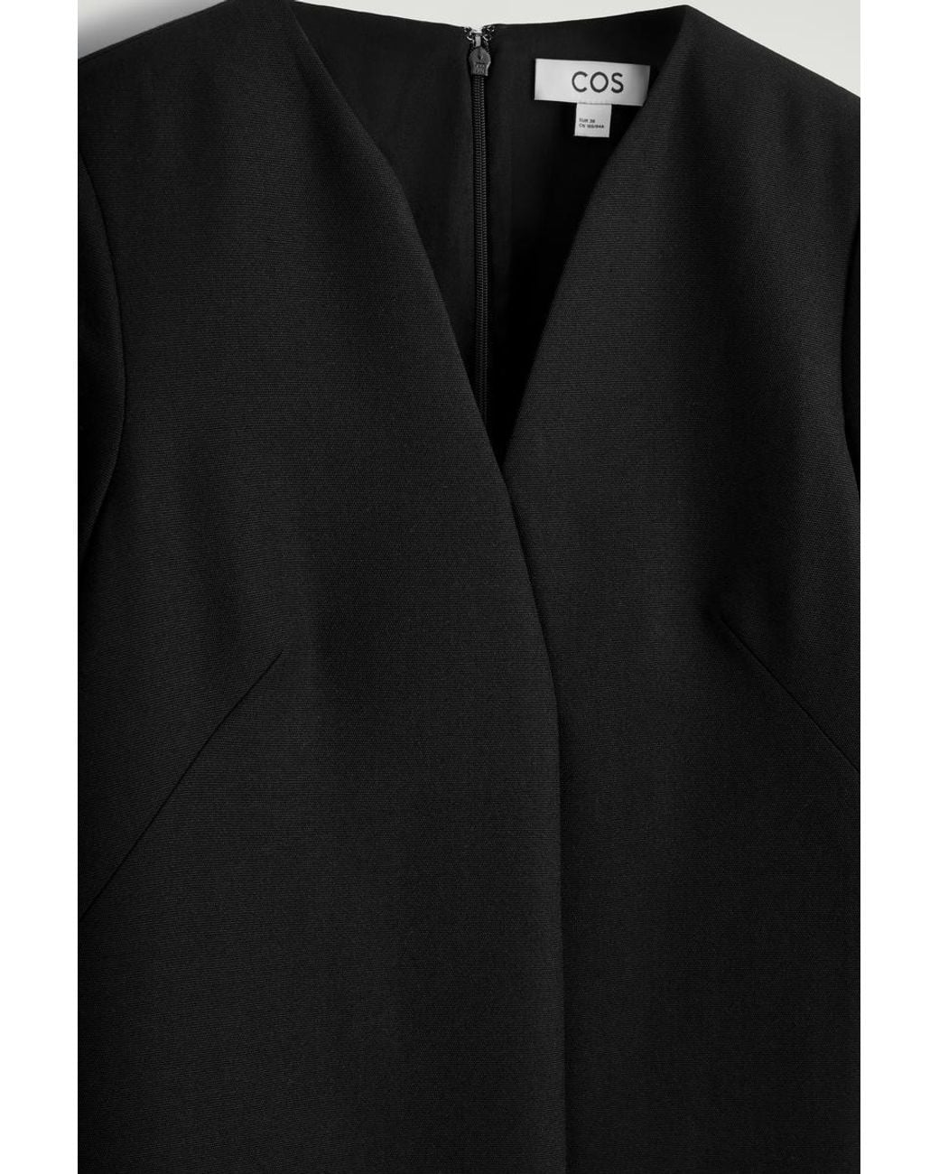 COS Black Tailored Wool-Blend Mini Dress