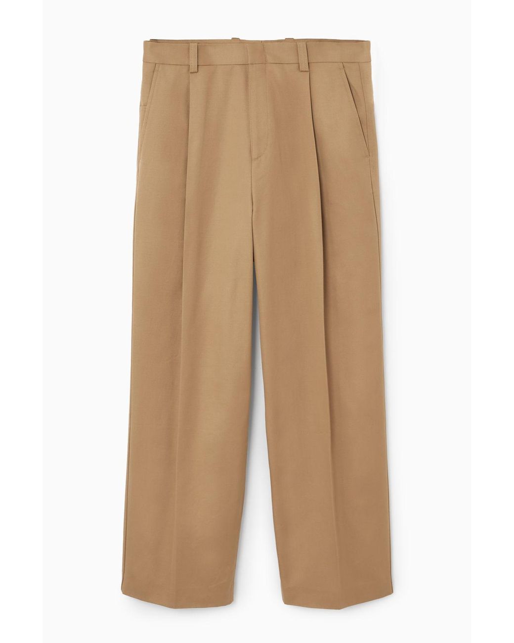 【COSYHARU】Wide pleated pants PLEATED COTTON WIDE-LEG PANTS - BLACK | COS