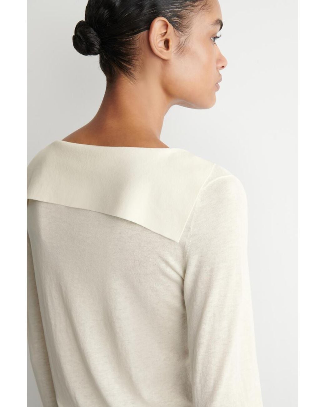 COS Natural Sailor-Collar Knitted Cotton-Silk Shirt
