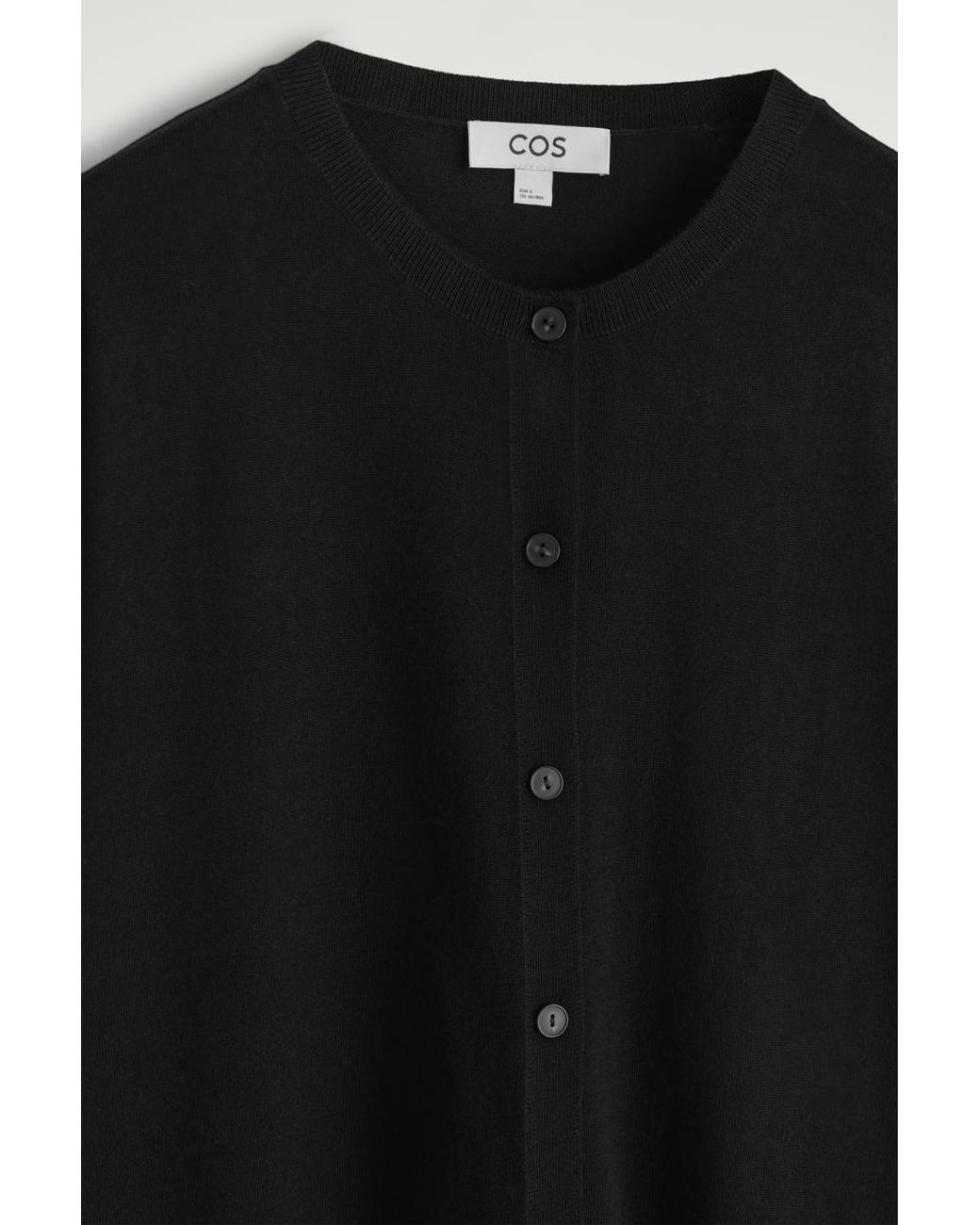 COS Black Circle-Cut Merino Wool Cardigan