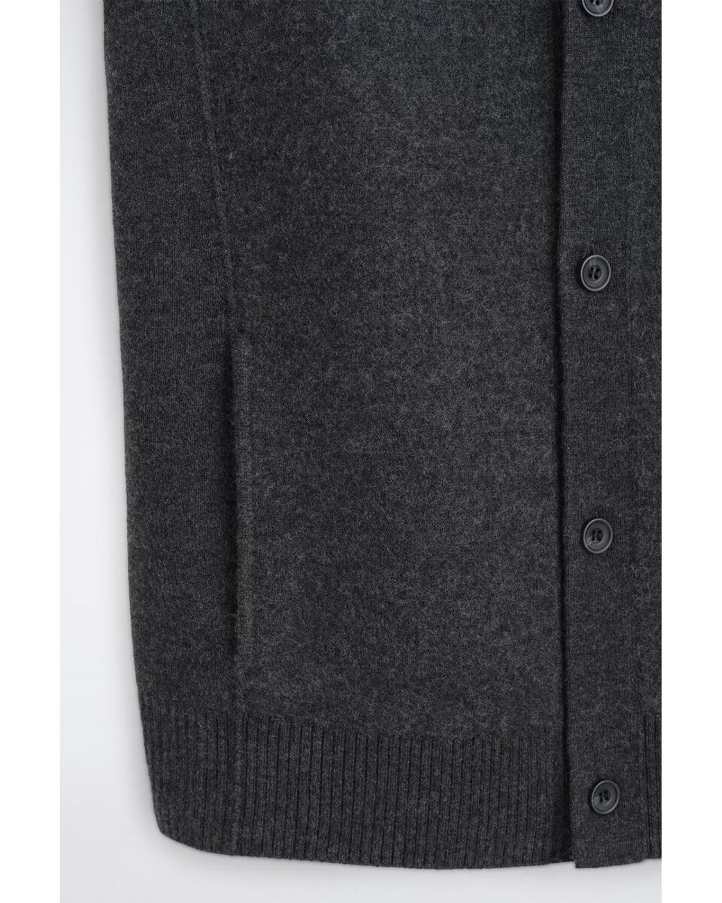 COS Black Buttoned Boiled-Wool Vest for men