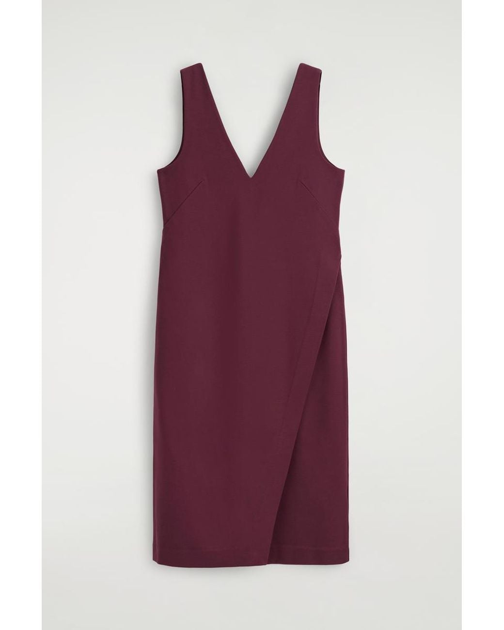 COS Purple V-Neck Wrapped Midi Dress