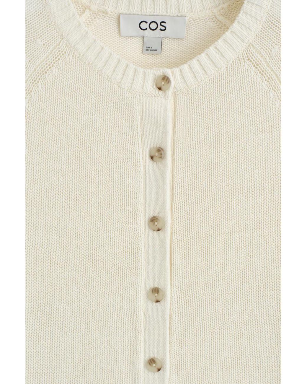 COS Natural Knitted Linen Cardigan