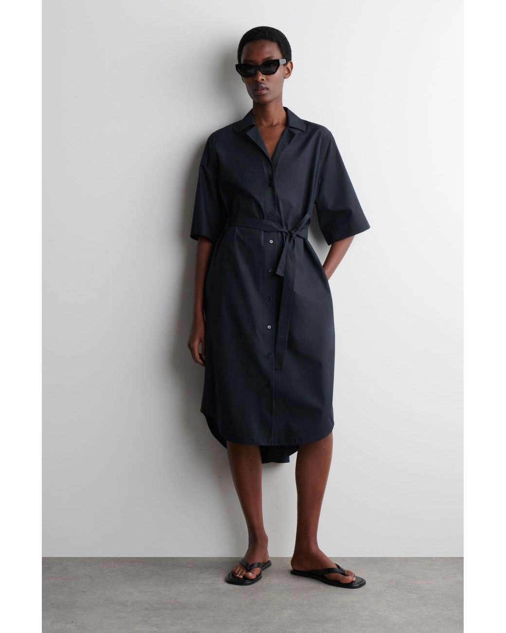 navy blue dress for baby girl COS A-Line Short-Sleeved Shirt Dress