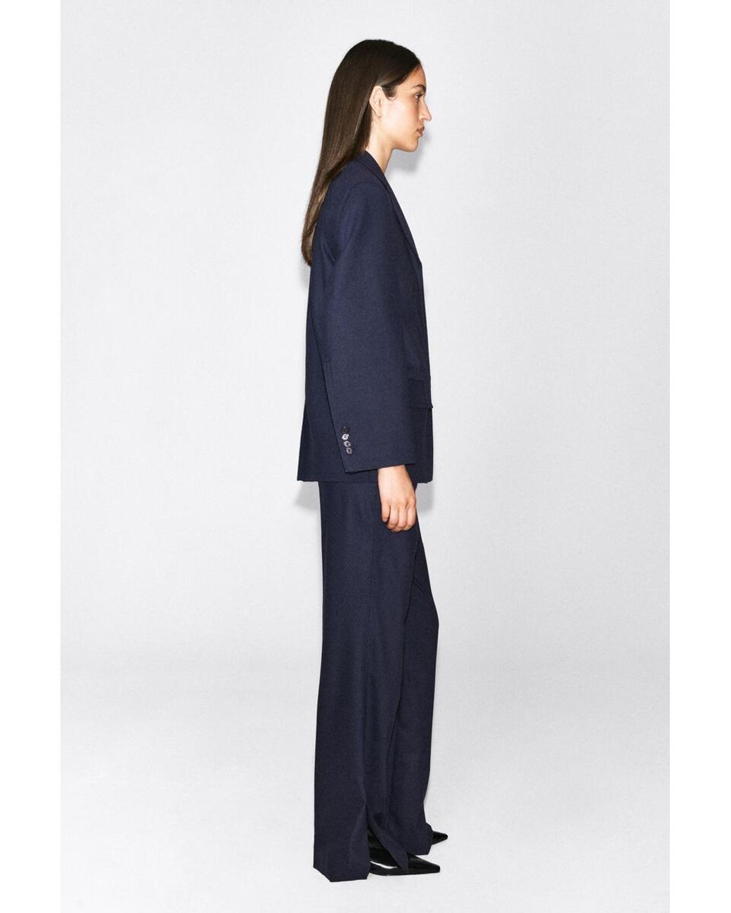 COS Blue Structured Wool-Blend Blazer