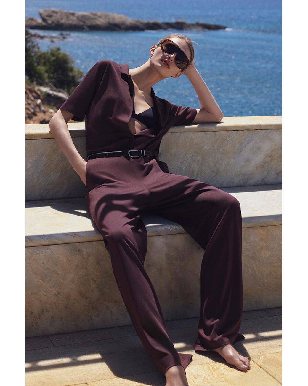 COS Purple Modal-Jersey Pants