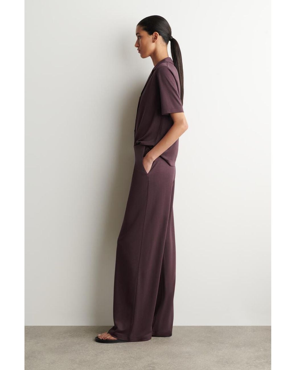 COS Purple Modal-Jersey Pants