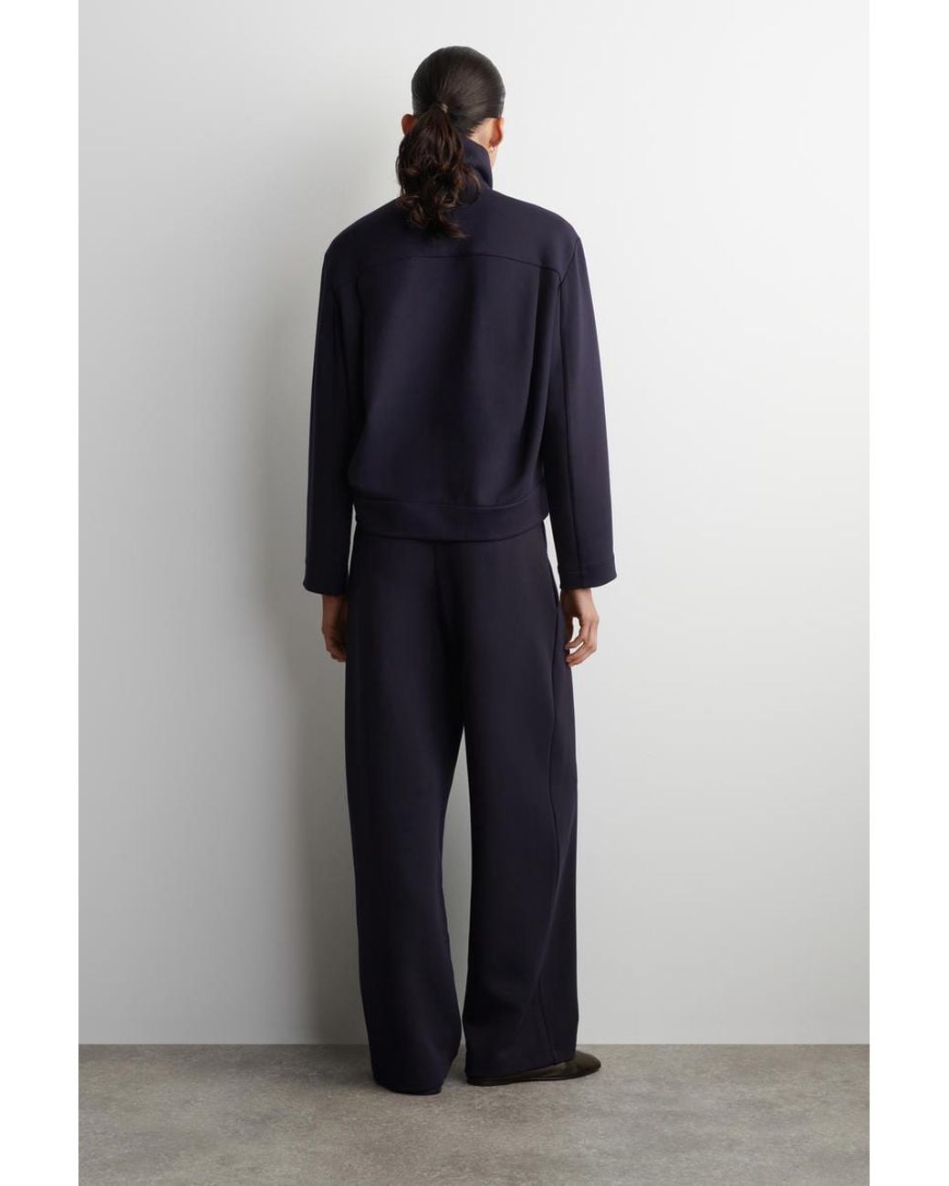 COS Blue Scuba Barrel-Leg Joggers