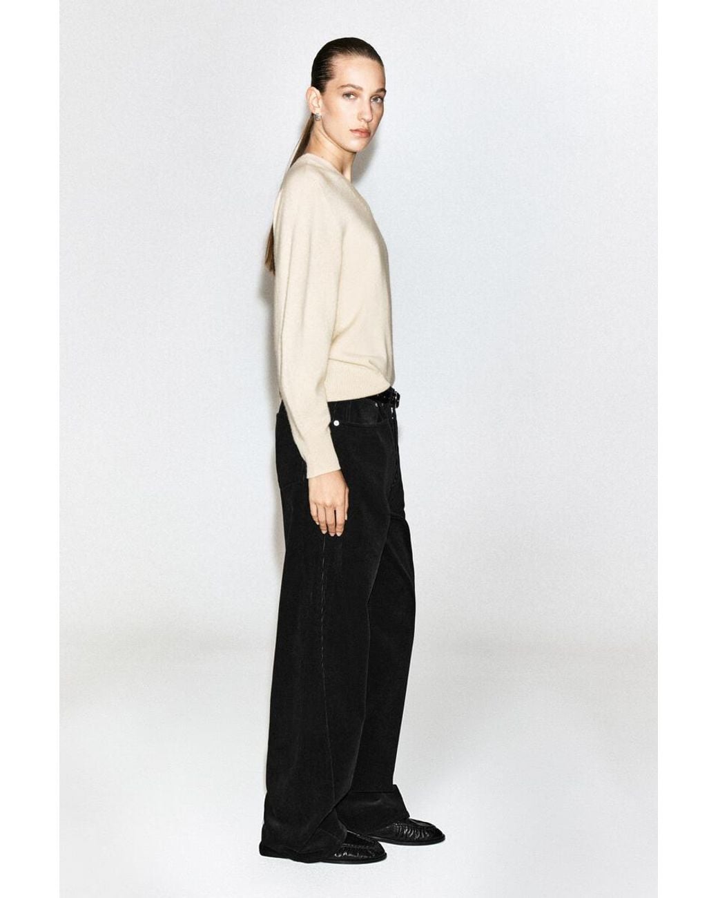 COS Black Facade Corduroy Straight-Leg Jeans