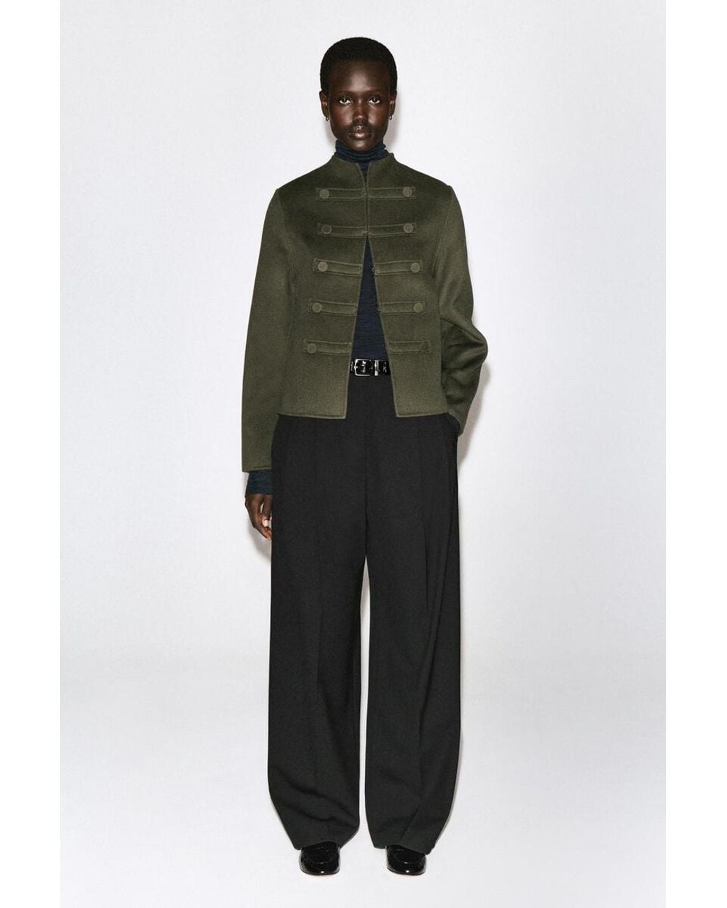 COS Green Double-Faced Wool Uniform Jacket