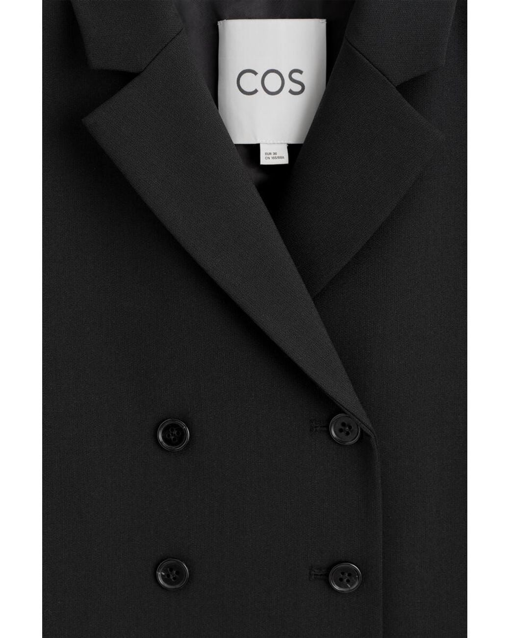 COS Black Double-Breasted Peplum Blazer