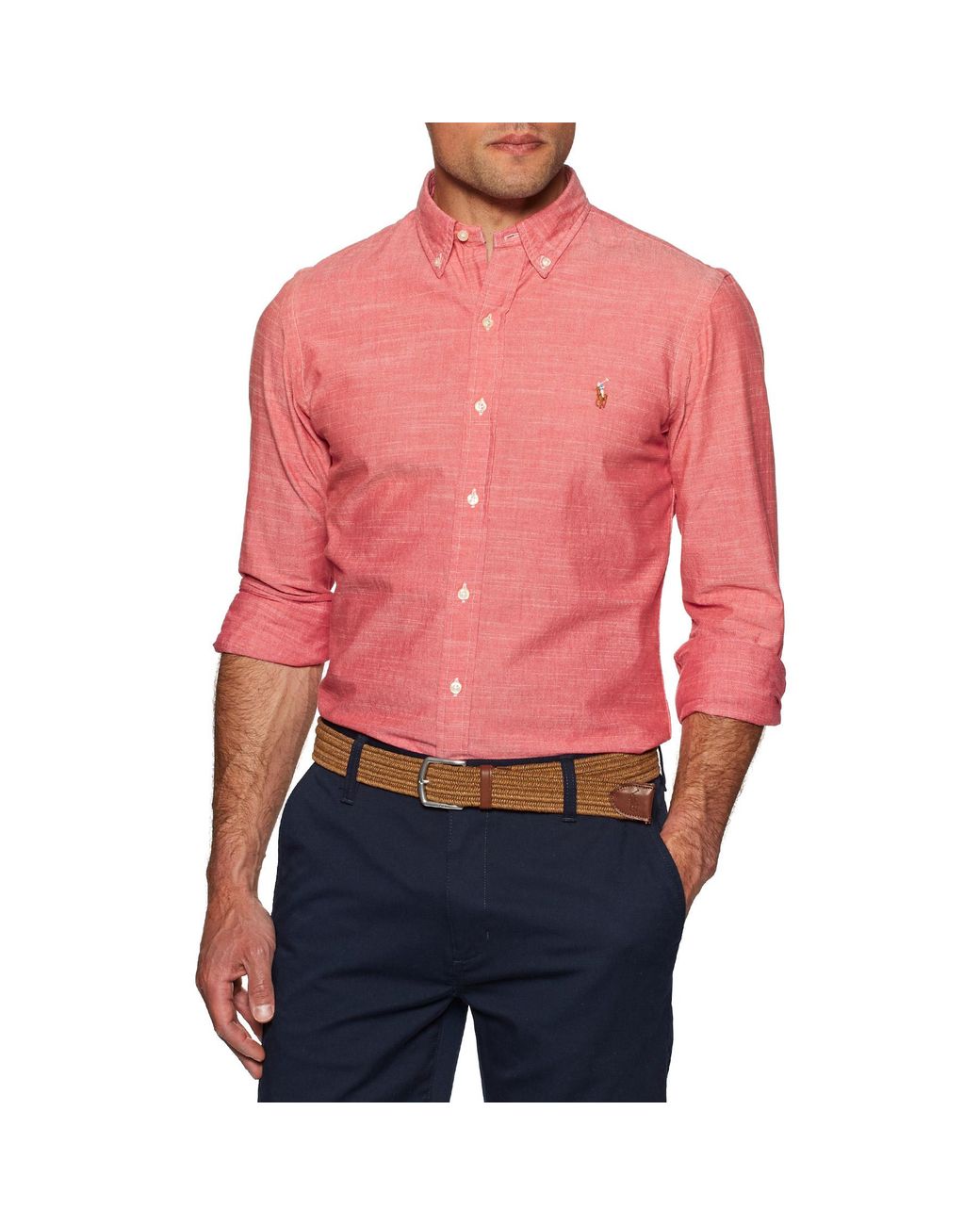 Polo Ralph Lauren Chambray Shirt in Red for Men | Lyst