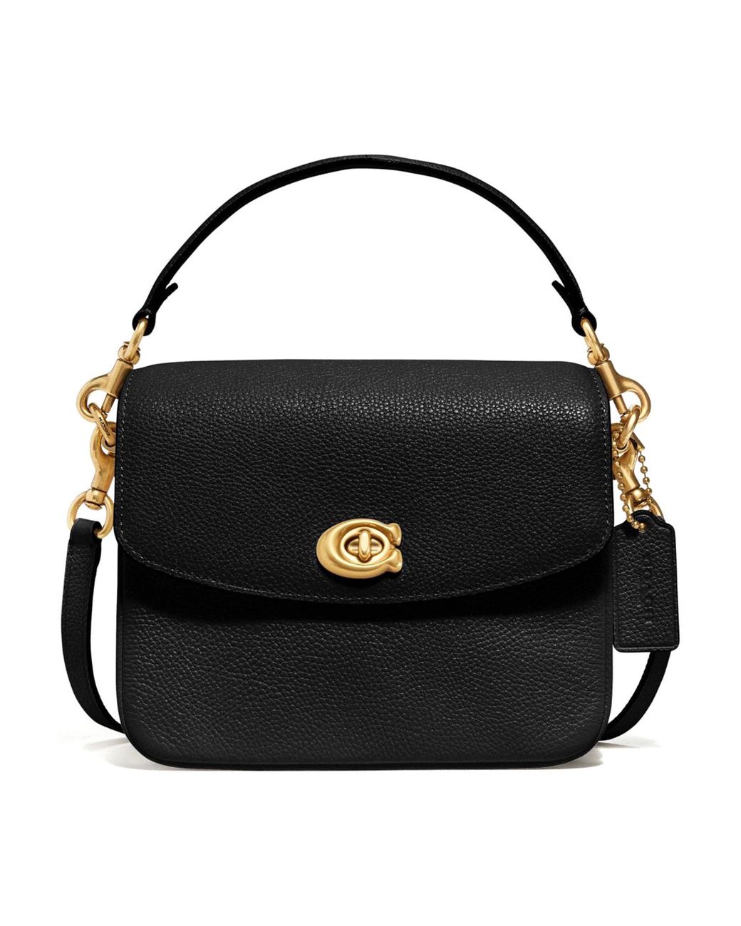 COACH Polished Pebbled Leather Cassie Crossbody 19 Handbag in b4 Black