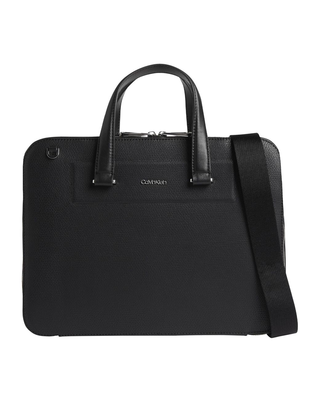 Calvin Klein Slim Laptop Bag Briefcase in Black Men | Lyst