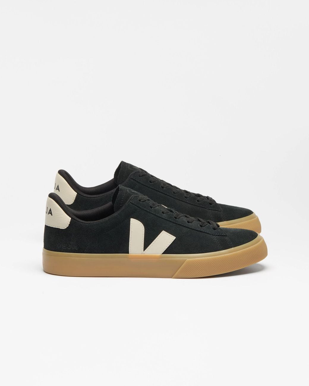 Veja Black Campo Suede Trainers for men