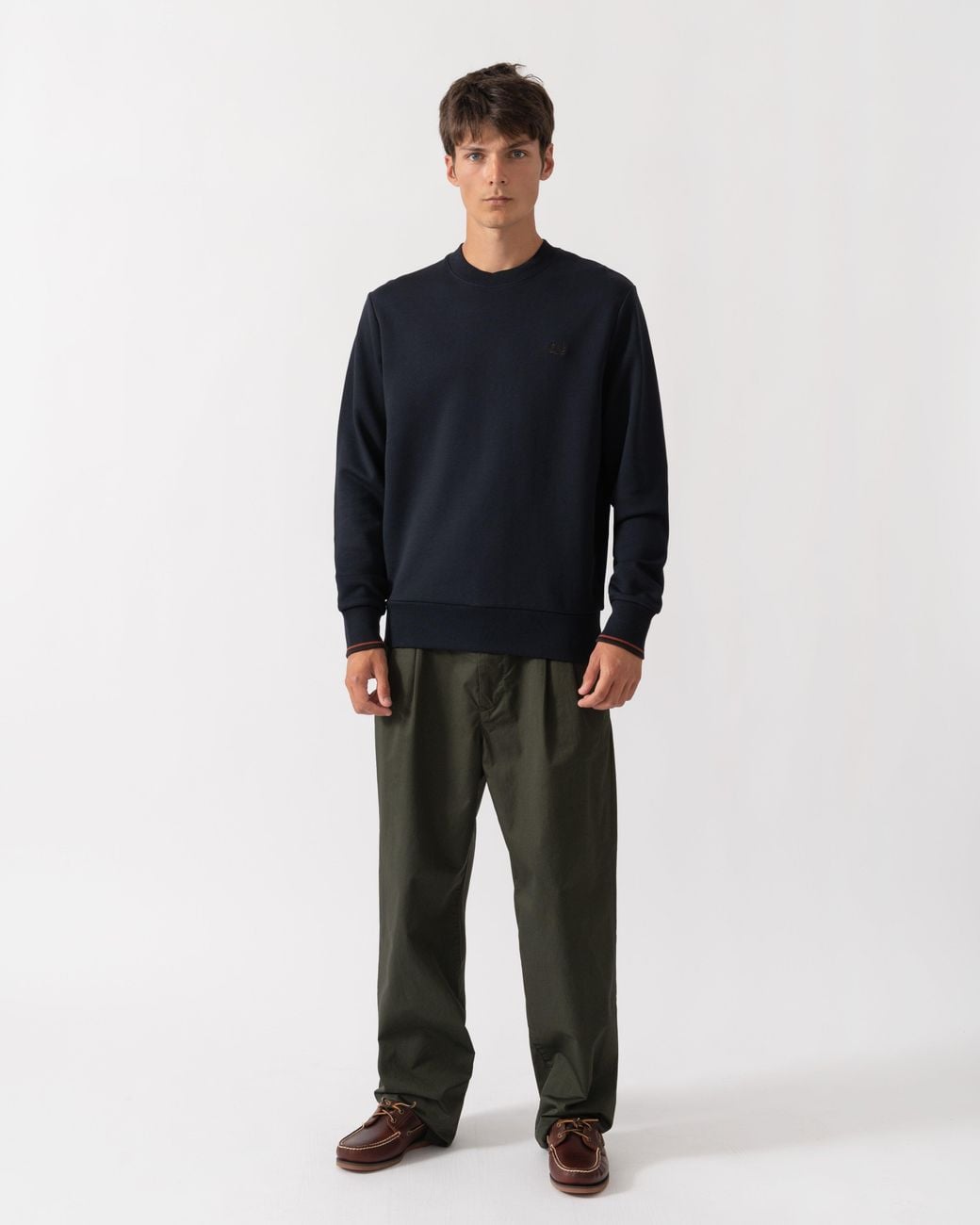 Fred Perry Blue Crew Neck Sweatshirt for men