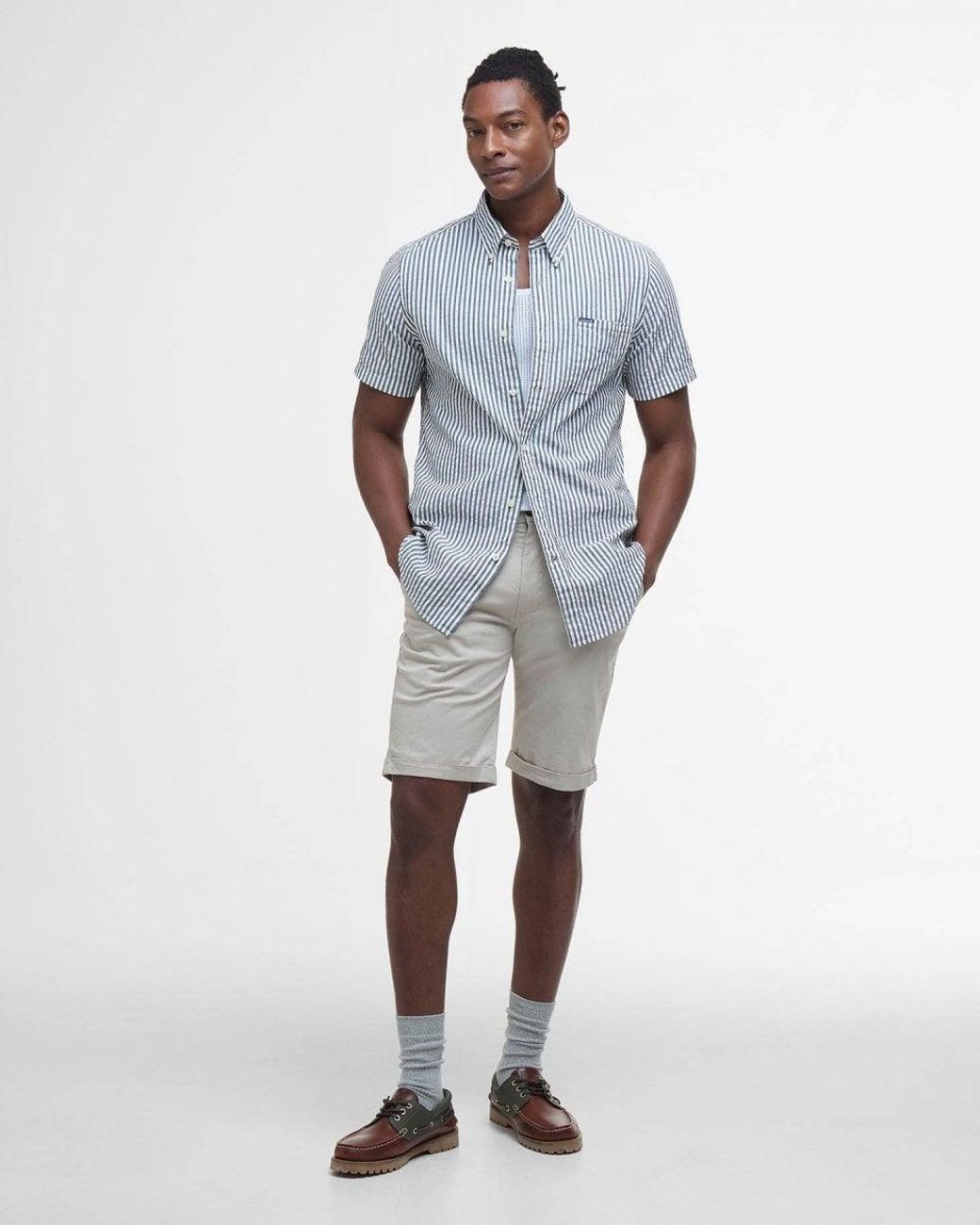 Barbour Gray Smart Chino Shorts for men