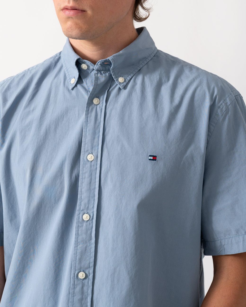 Tommy Hilfiger Blue Gmd Poplin Short Sleeve Shirt for men