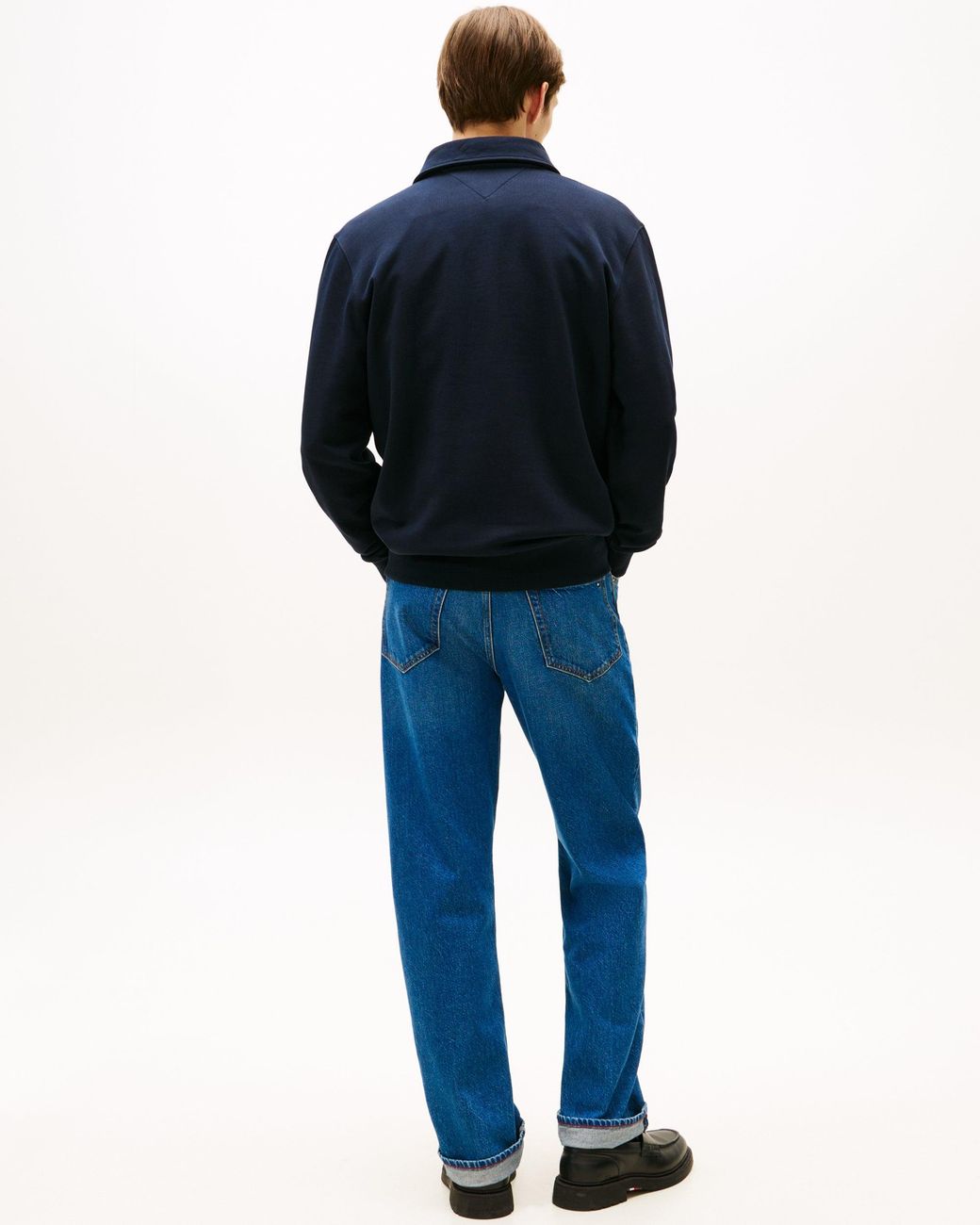 Tommy Hilfiger Blue Essential Terry Polo Snap Sweatshirt for men