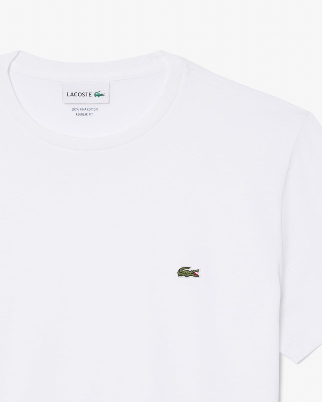 Lacoste White Crew Neck Pima Cotton Jersey T-Shirt for men