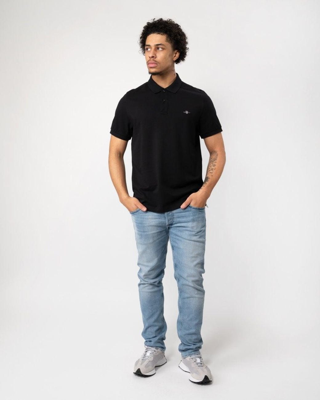 Gant Black Regular Fit Short Sleeve Shield Logo Pique Polo Size: M for men