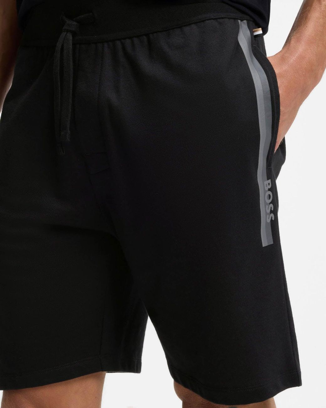 Boss Black Authentic Loungewear Shorts With Stripe And Logo for men