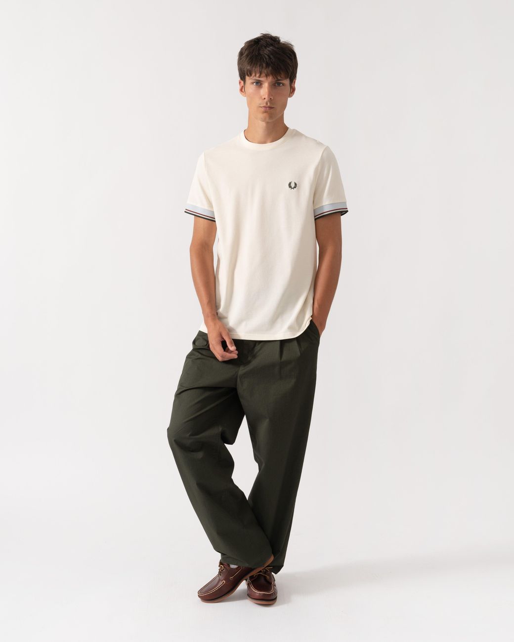 Fred Perry Natural Twin Tipped Cuff T-Shirt for men