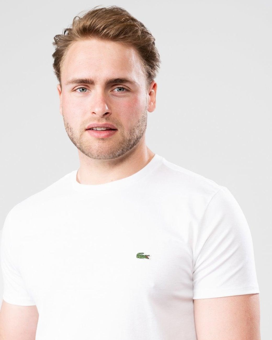 Lacoste White Crew Neck Pima Cotton Jersey T-Shirt for men