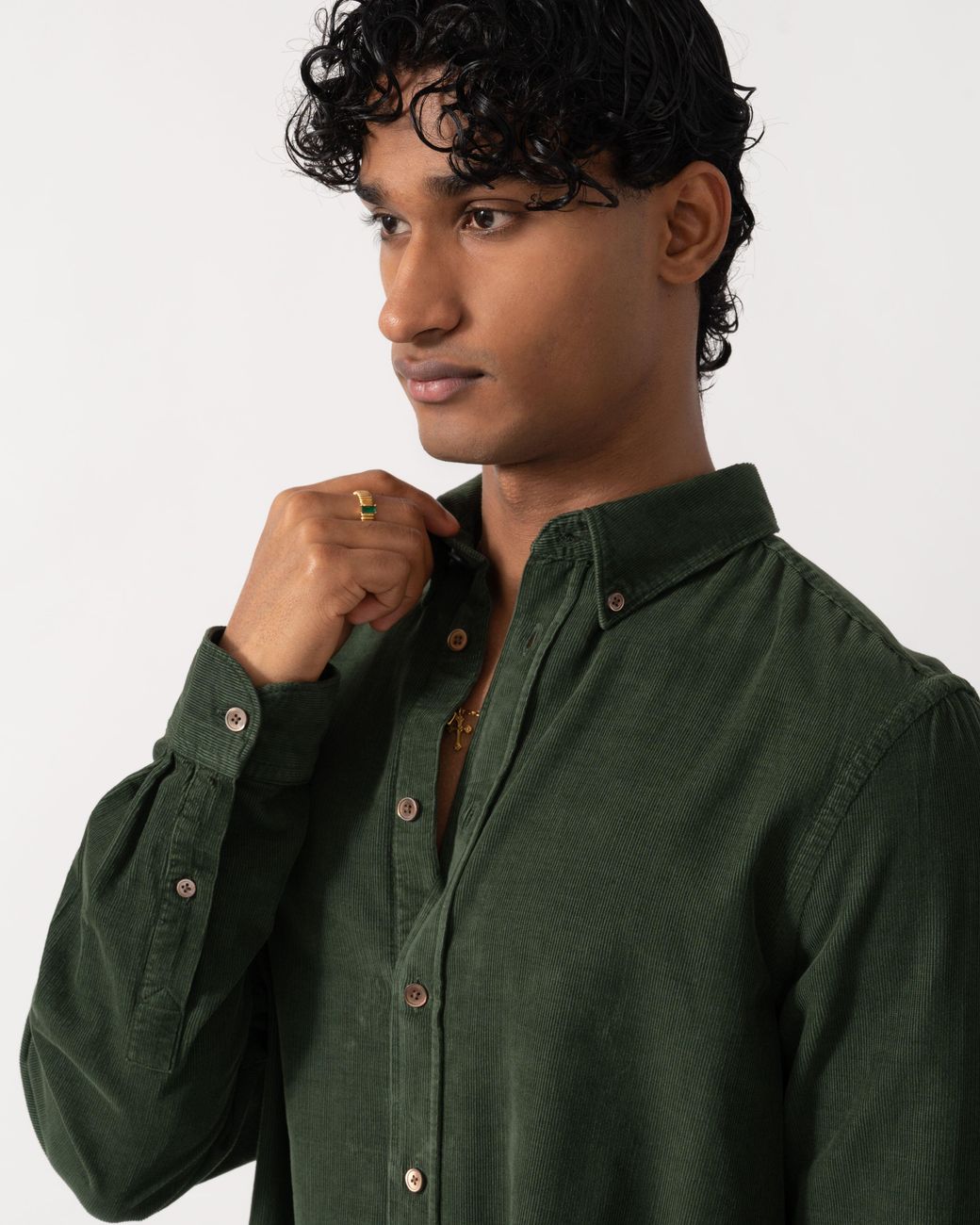 Paul Smith Green Ps Long Sleeve Corduroy Shirt for men