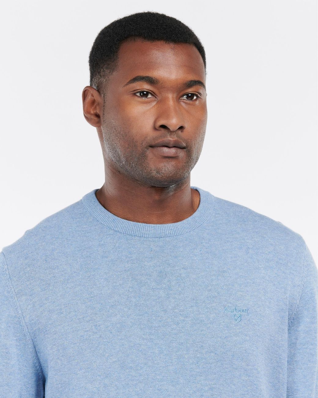 Barbour Blue Pima Cotton Crew Sweatshirt for men