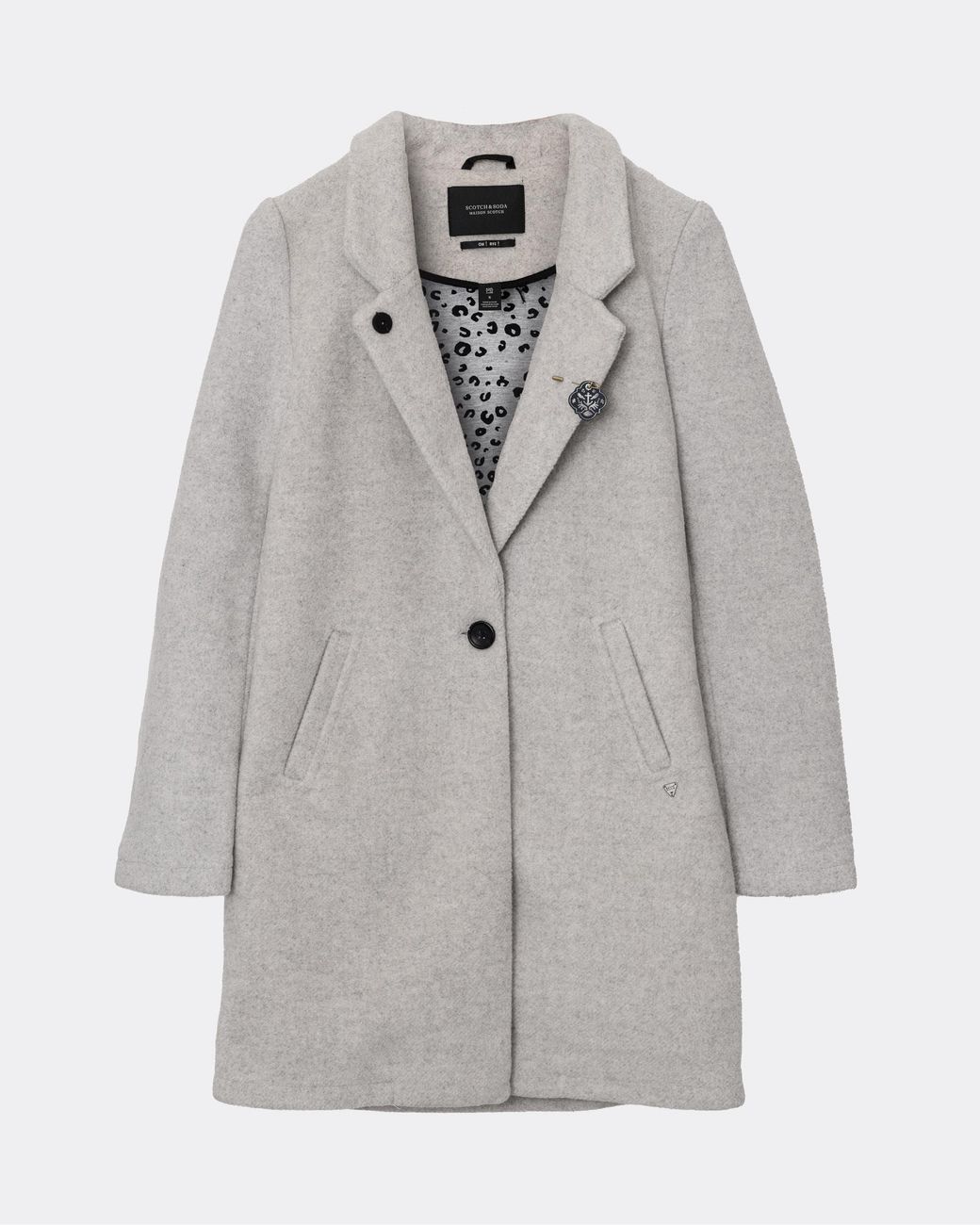 Maison Scotch Gray Bonded Wool Coat Size: S