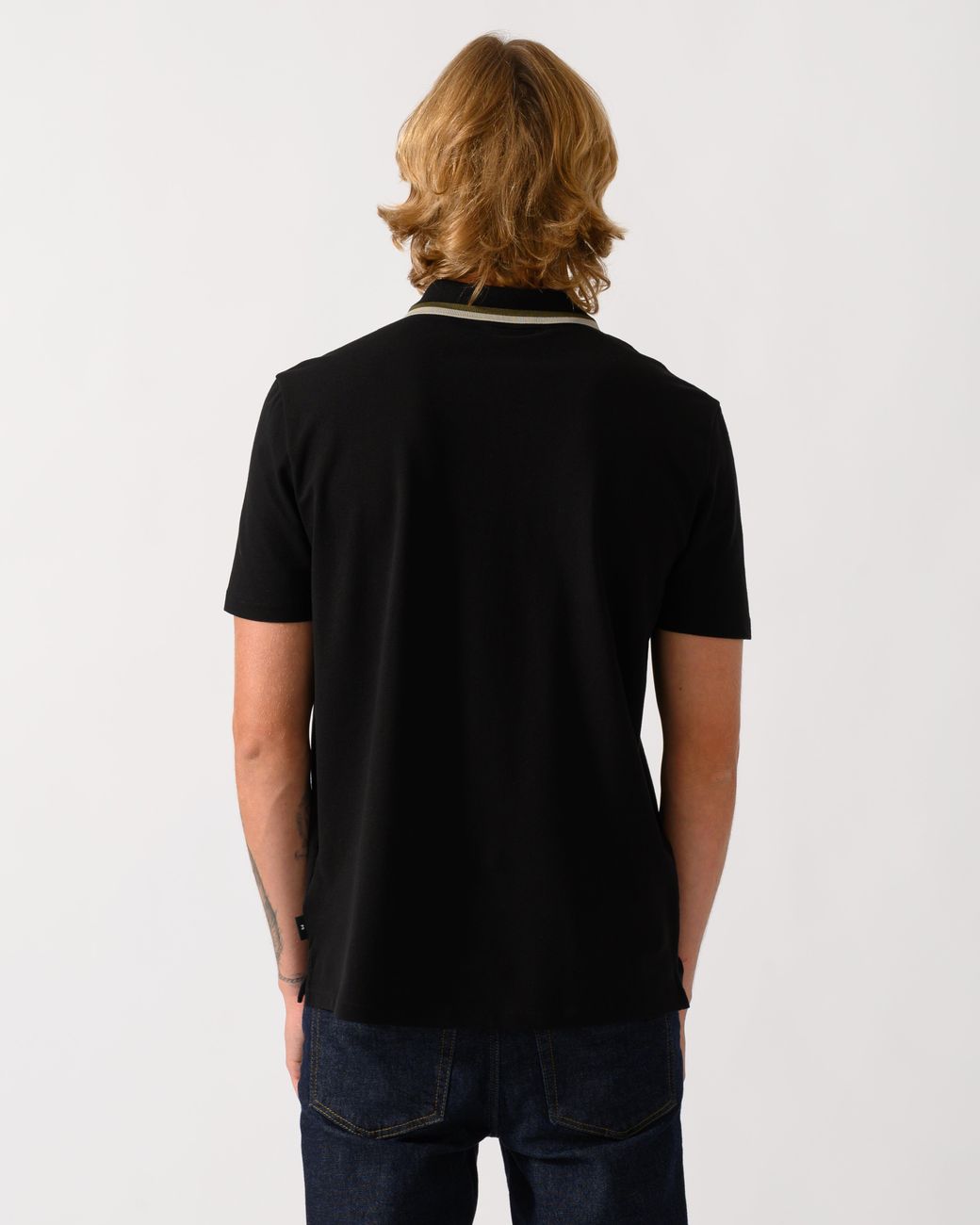 Paul Smith Black Ps Zip Polo Shirt With Tipped Collar And Placket for men