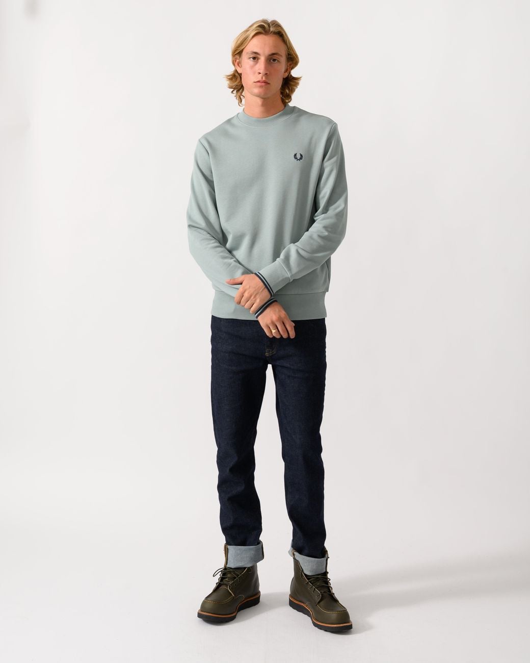Fred Perry Gray Crew Neck Sweatshirt for men