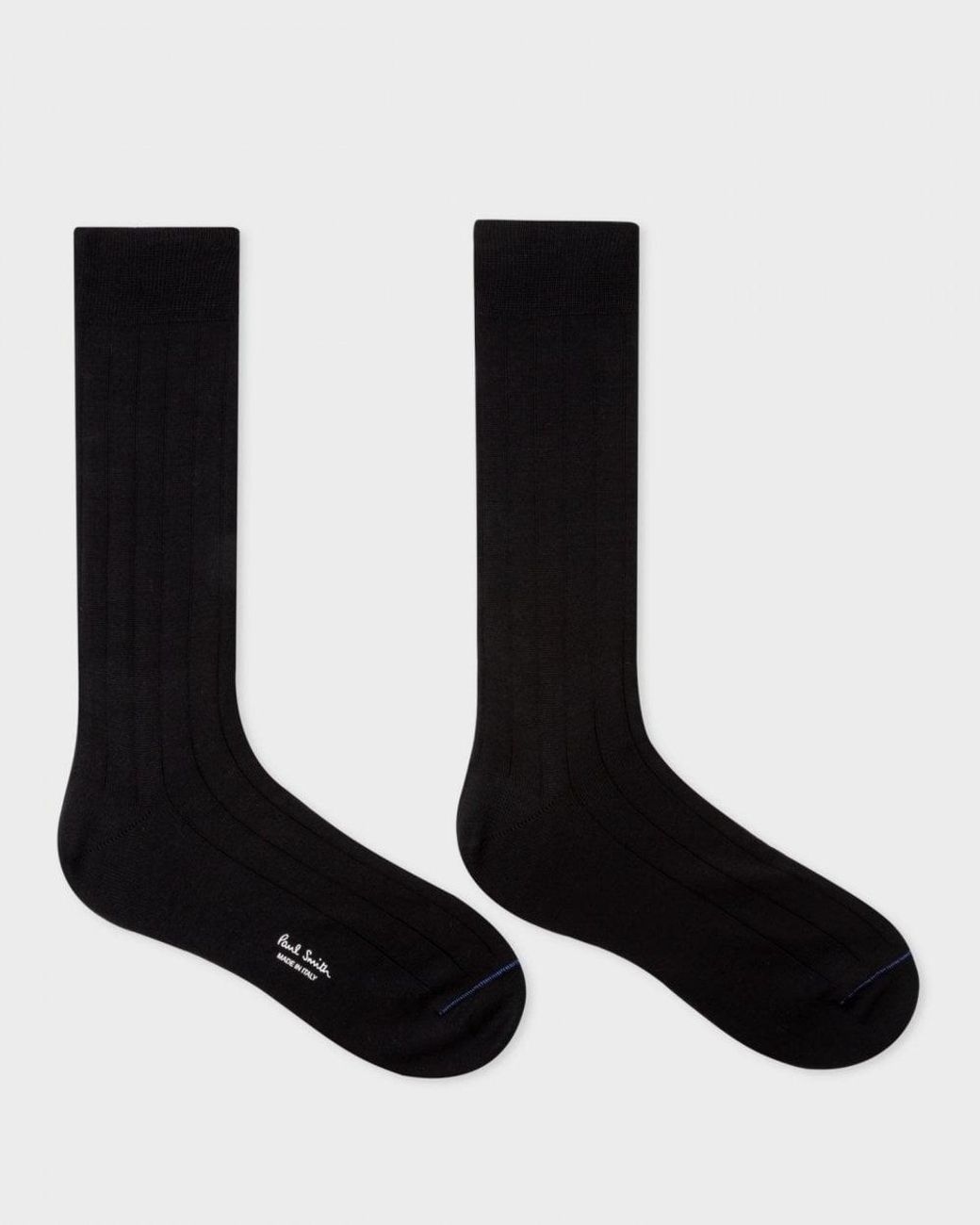 Paul Smith Black Cotton Blend Ribbed Socks for men